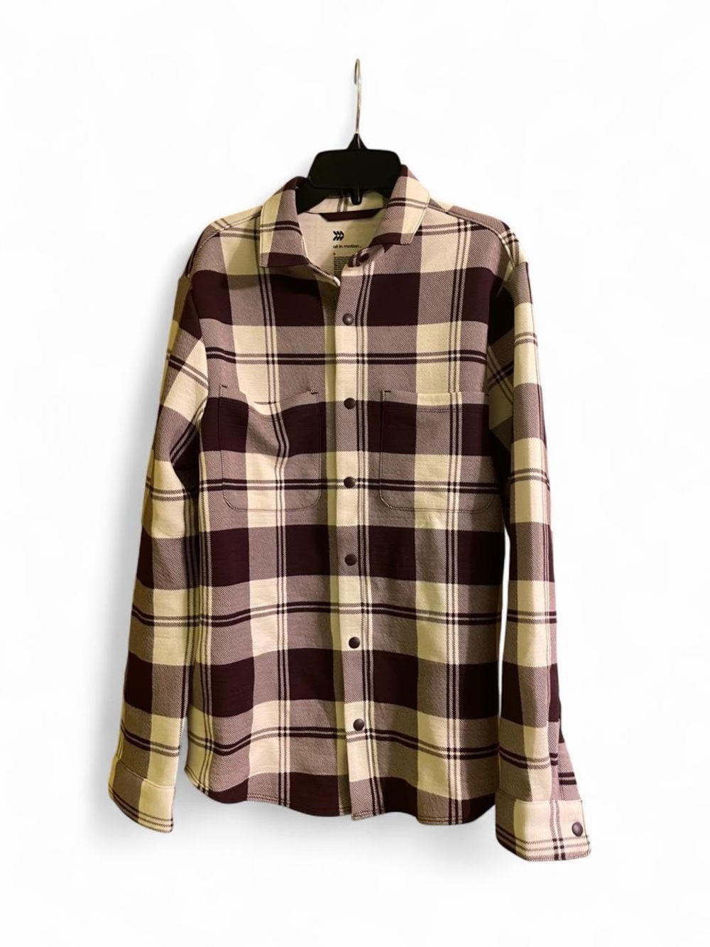 all in motion Plaid Button-Down Shirt in Cream and Brown